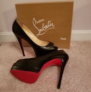 Louboutin Palais Royal Black Leather Platform Pump